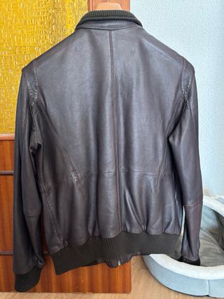 Cazadora Piel Marrón Oakwood Talla XL