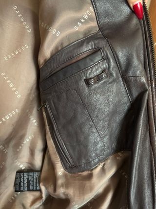 Cazadora Piel Marrón Oakwood Talla XL