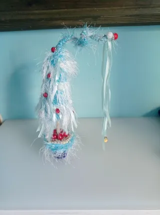 Árbol de Navidad Decoración Azul y Rojo