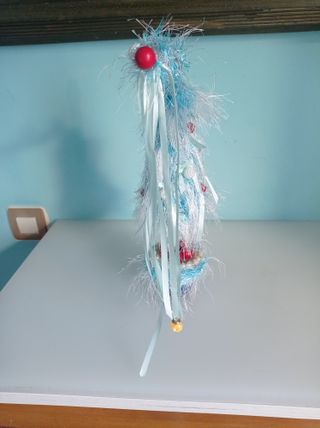 Árbol de Navidad Decoración Azul y Rojo