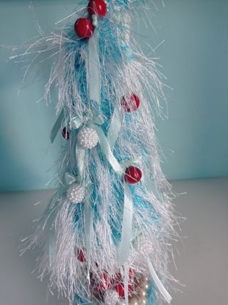 Árbol de Navidad Decoración Azul y Rojo