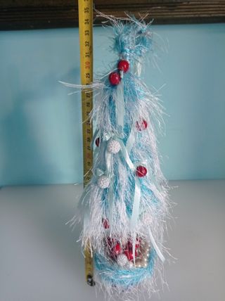 Árbol de Navidad Decoración Azul y Rojo
