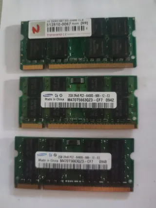 Lote 3 Memorias RAM Portátil Samsung DDR2 667