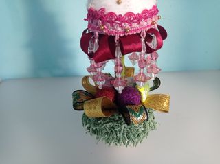 Adorno Árbol Navidad Dorado y Blanco