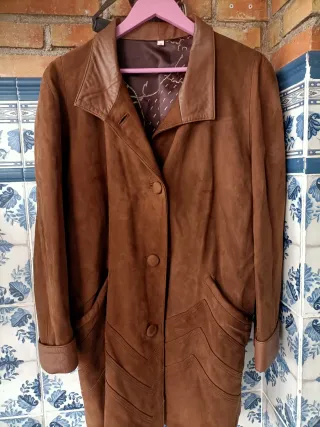 Chaquetón 3/4 mujer marrón