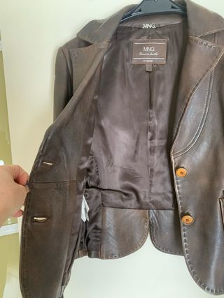 Chaqueta Piel MNG VITER Marrón