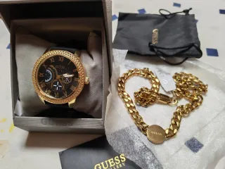 Reloj y Pulsera Guess Dorados