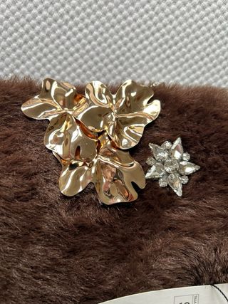 Jersey Zara abalorios marrón Talla S