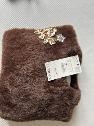 Jersey Zara abalorios marrón Talla S