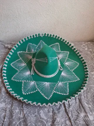 Sombrero de Mariachi Verde y Plateado