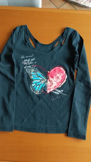 Maglia maniche lunghe con stampa farfalla