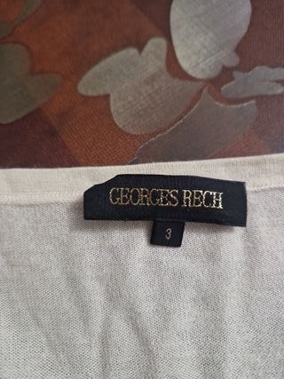 Top George Rech blanco con encaje negro