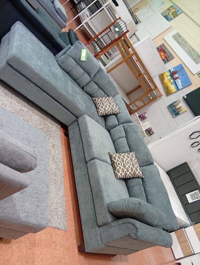 Sofá Rinconera Gris Tela