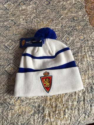 Gorro Invierno Real Zaragoza Azul y Blanco