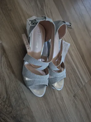 Sandalias fiesta plateadas Colour Cherie T.39
