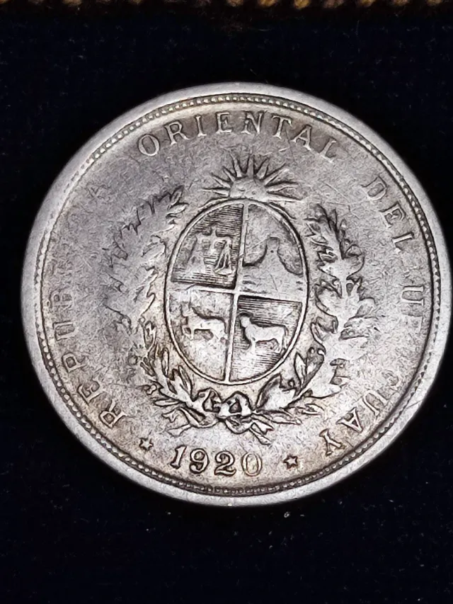 Moneda Uruguay 20 Cent Artigas Plata