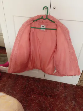 Chaqueta mujer rosa acolchada pana