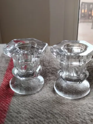 Pareja Candelabros Cristal