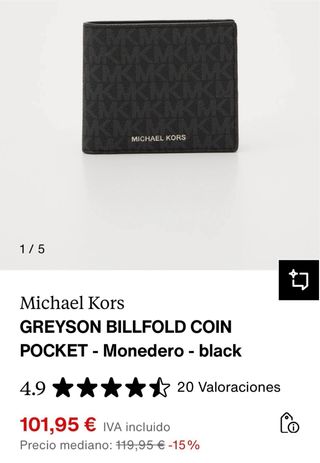 Billetera Michael Kors Negra/Gris