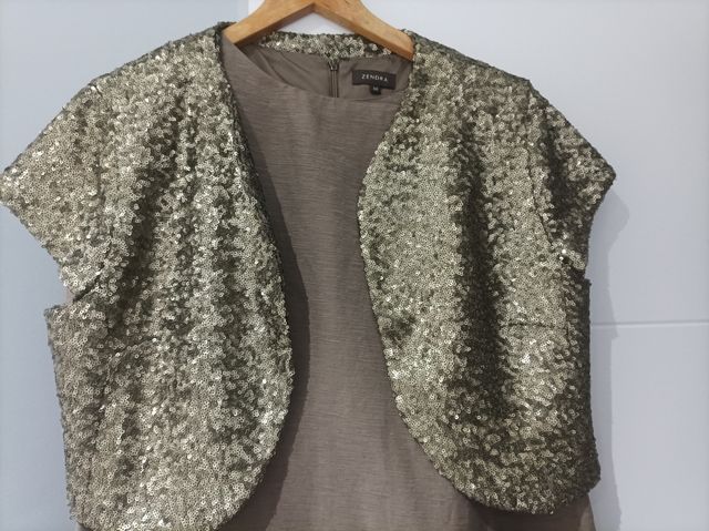 Traje de ceremonia ZENDRA Verde y dorado