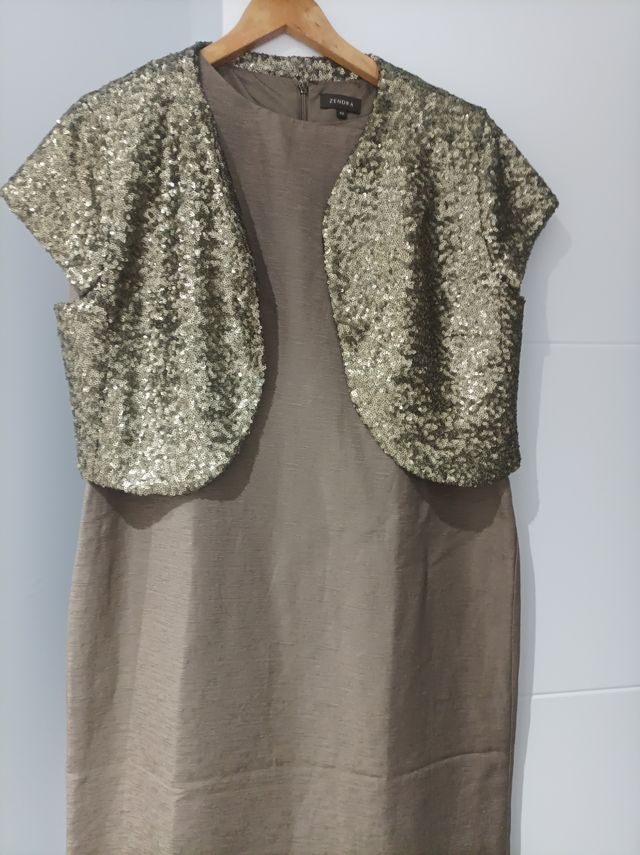 Traje de ceremonia ZENDRA Verde y dorado