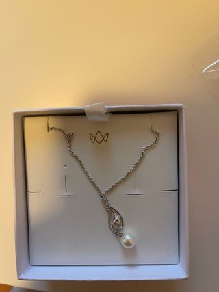 Collar plata con perla