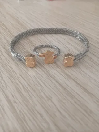 Conjunto Tous: Pulsera y Anillo Oso