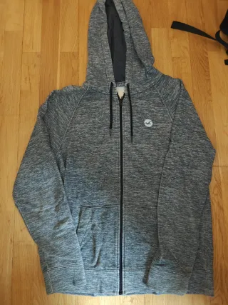 Sudadera Hollister gris con cremallera