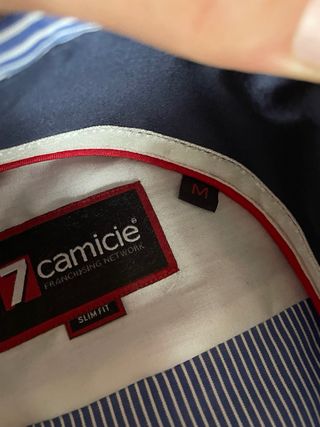 Camicia 7 Camicie Slim Fit a Righe Blu/Bianco Tagl