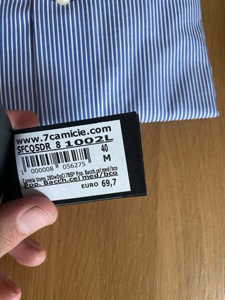 Camicia 7 Camicie Slim Fit a Righe Blu/Bianco Tagl