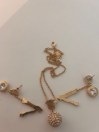 Conjunto Versace Cadena y Pendientes Oro