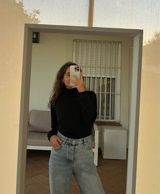 Jersey cuello vuelto negro Zara