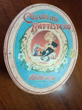 Scatola Battistero in Latta Vintage