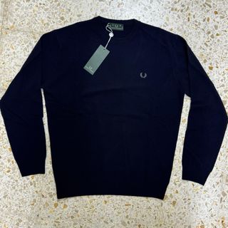 Maglione Fred Perry 100% Lana Uomo XL Nero
