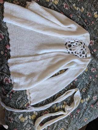 Chaqueta Cárdigan de punto blanca invierno talla M