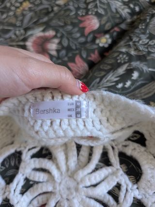 Chaqueta Cárdigan de punto blanca invierno talla M