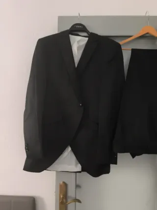 Traje d e boda negro hombre hecho por sastre   