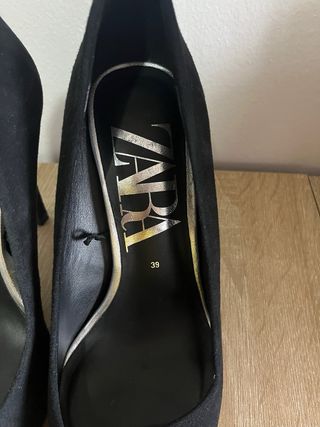 Zapatos Salón Zara Efecto Ante Talla 39