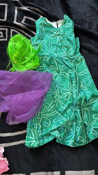 Disfraz verde y morado talla única