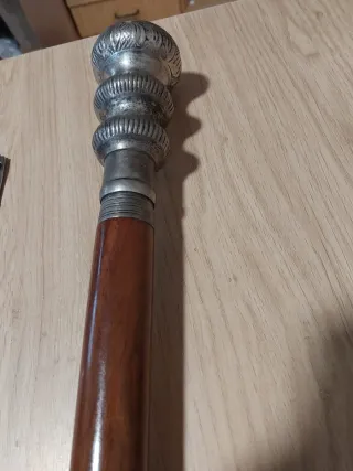 Bastón antiguo plata/peltre 1920