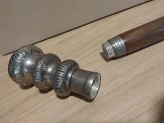 Bastón antiguo plata/peltre 1920