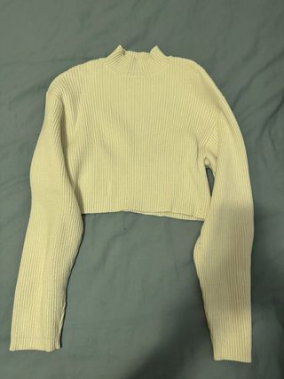 Jersey blanco de cuello alto