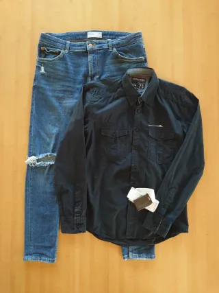 JACK & JONES Camisa Negra Talla M