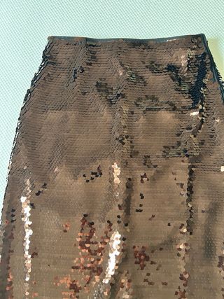 Falda Zara lentejuelas marrón bronce