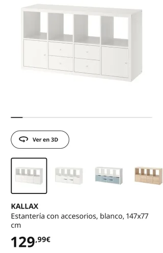 Estantería Kallax IKEA Blanca con cajones y puerta
