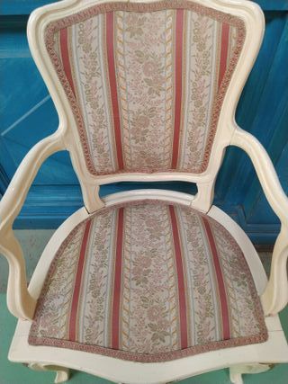 Sillita estilo Luis XVI madera y tela