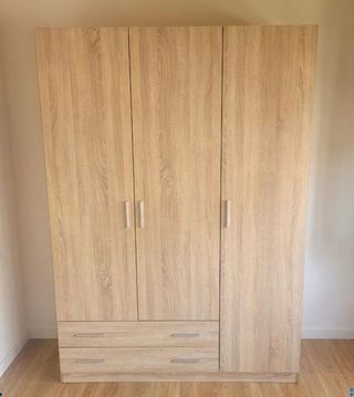 Armario 3 puertas Roble, Artico y Blanco 150X200!