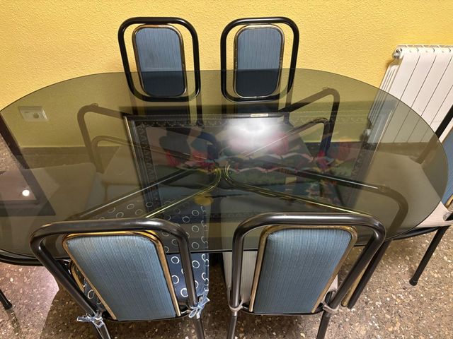 Mesa Comedor Cristal Rectangular 6 Sillas
