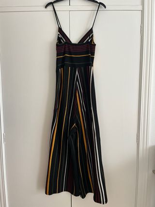 Mono negro tirantes rayas multicolor
