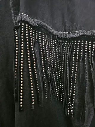 Cazadora vaquera Zara negra oversize S